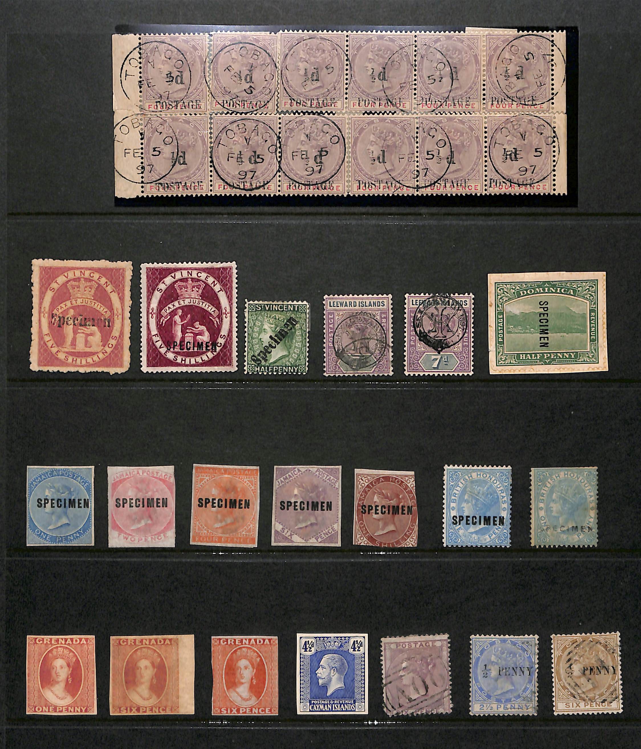 British West Indies. 1858-1923 Mint and used selection with some Proofs and Specimens, including