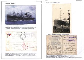 Troopship Mail. 1914 (Nov. 14 - Dec. 4) Stampless postcards posted on troopships of the initial main