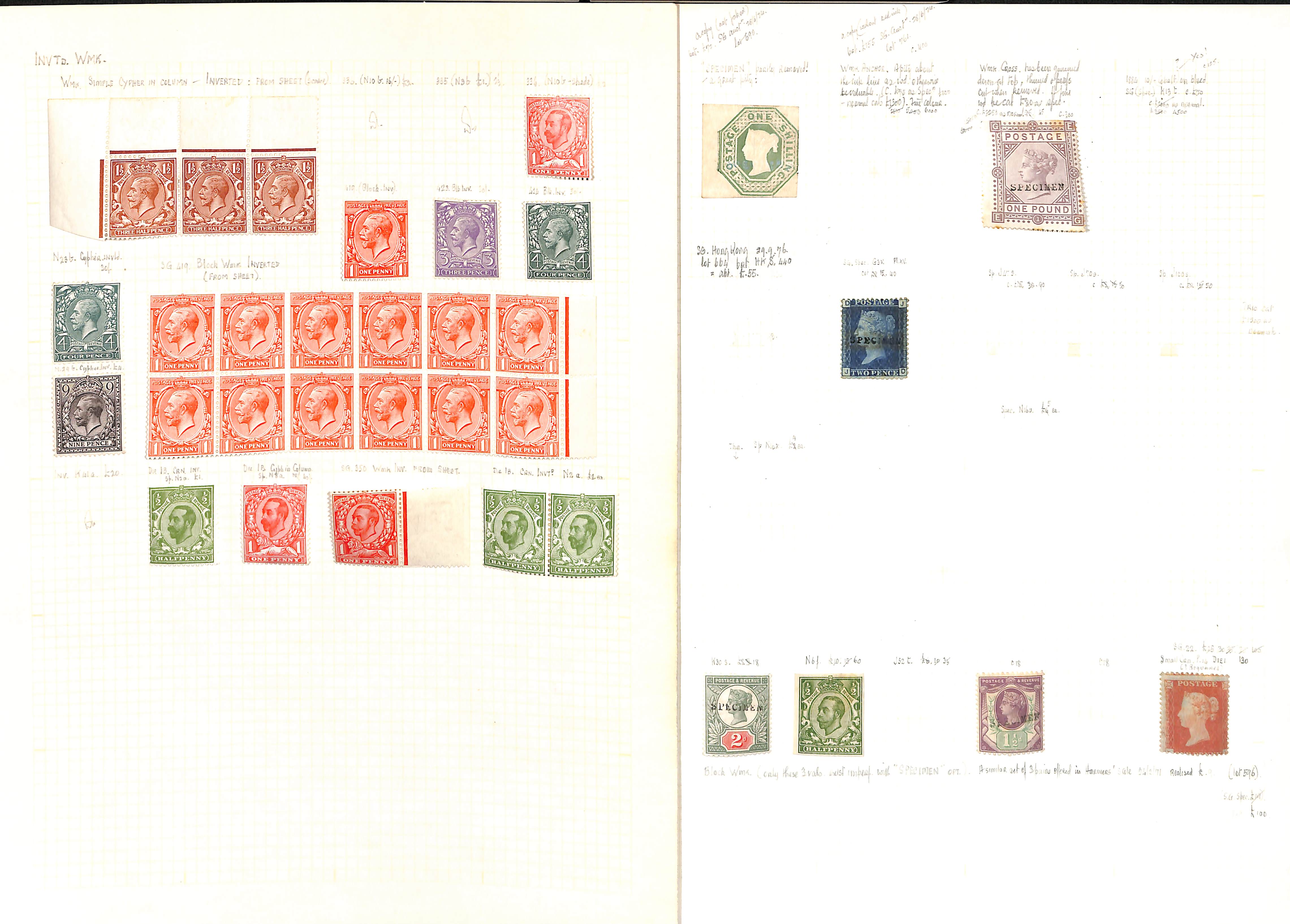 1841-1934 Mint and used selection on pages including 1841 1d reds with unused singles (2, one - Bild 2 aus 3