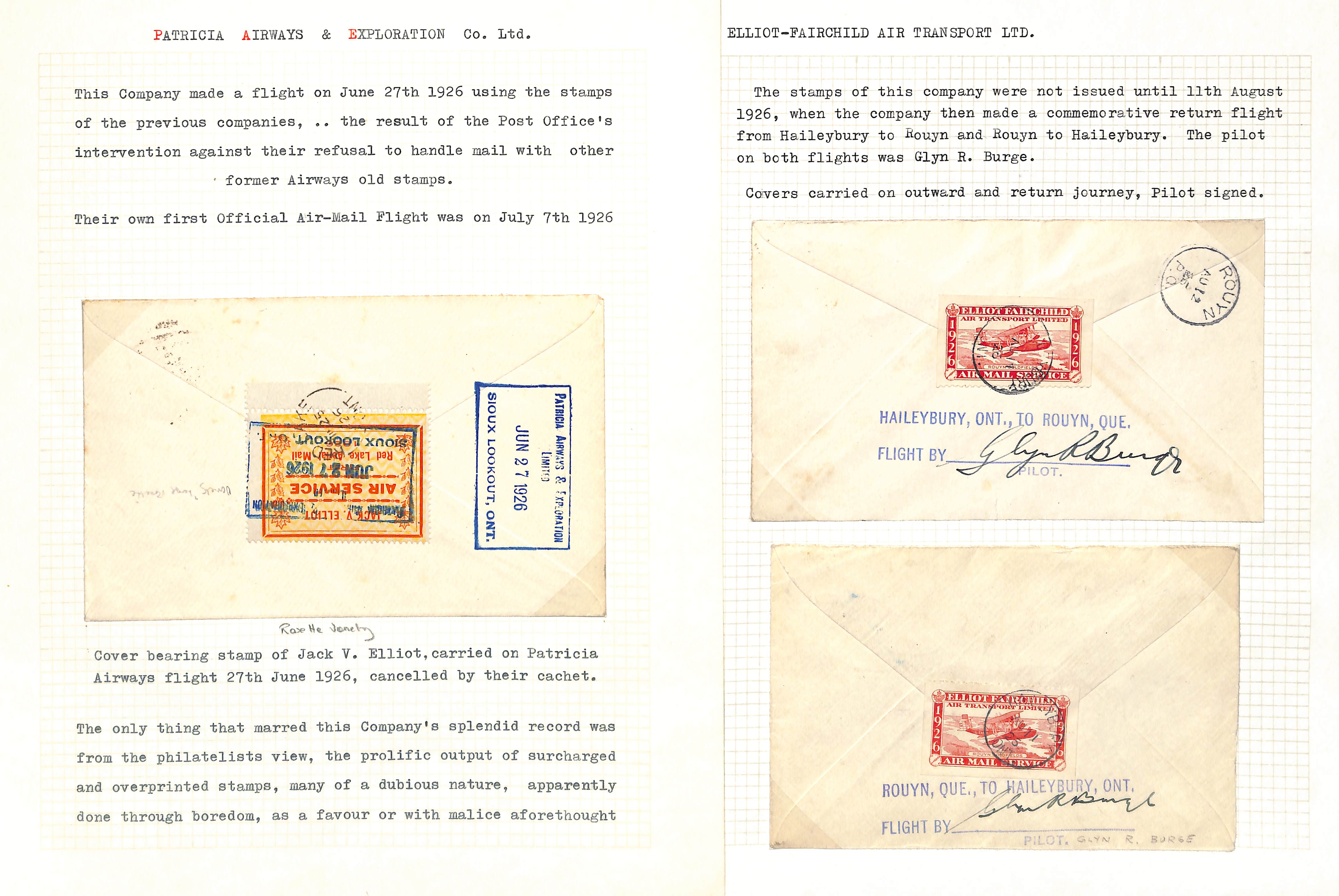 Air Mails. 1924-28 Covers bearing semi-official airways stamps, including 1924 "First Saskatchewan - Image 2 of 8