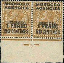 1903-37 Specimen stamps comprising 1903-05 KEVII Gibraltar overprint set of seven; British