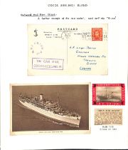 1951 Picture postcard of R.M.S "Orion", sent as barrel mail by E.R. Leigh Parkin of Cable & Wireless