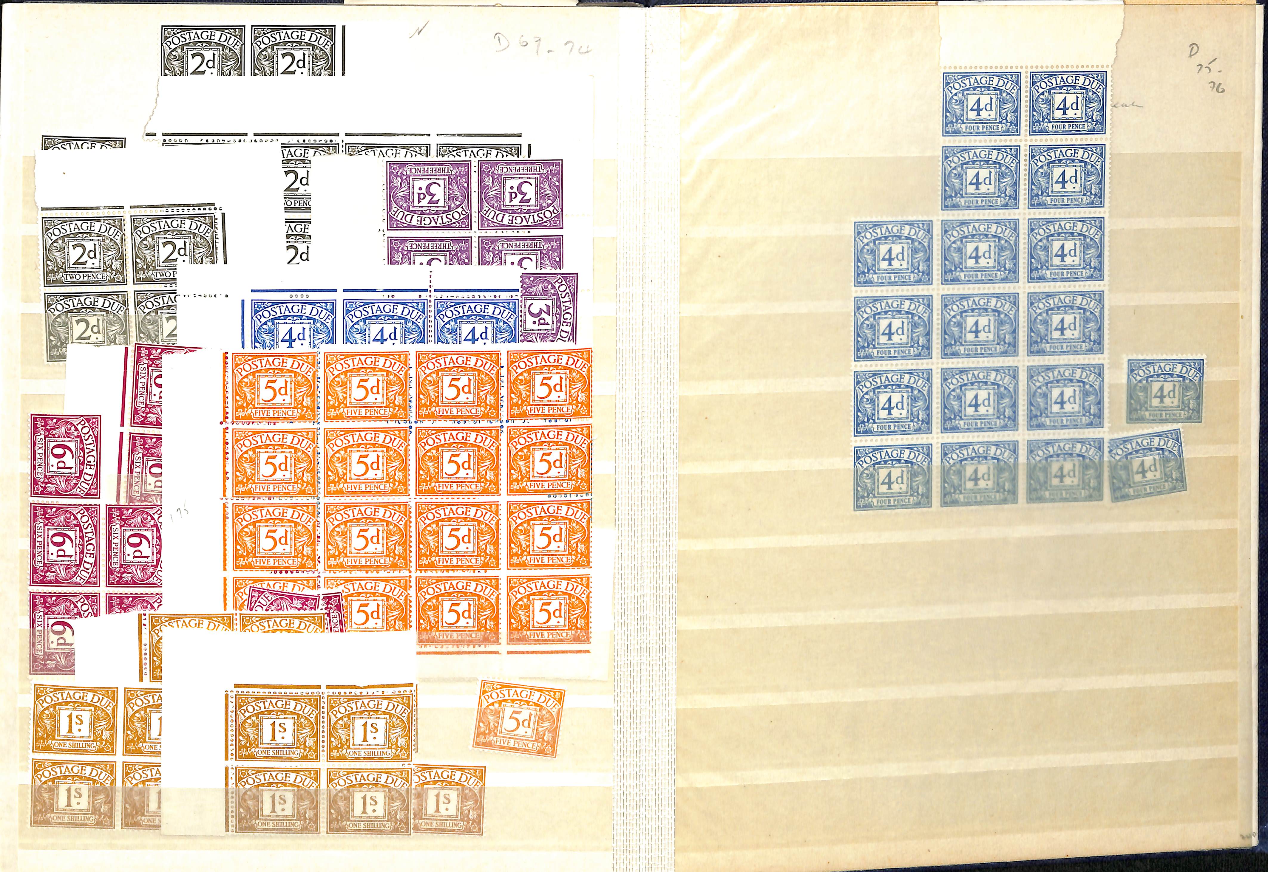 1914-69 Unmounted mint postage dues in a stockbook with many Controls, some watermark varieties, - Image 8 of 9