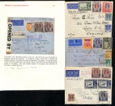 1941 (May/Nov) Covers (3) and a front from Rangoon (3) or Chauk Magwe to G.B, inscribed "via