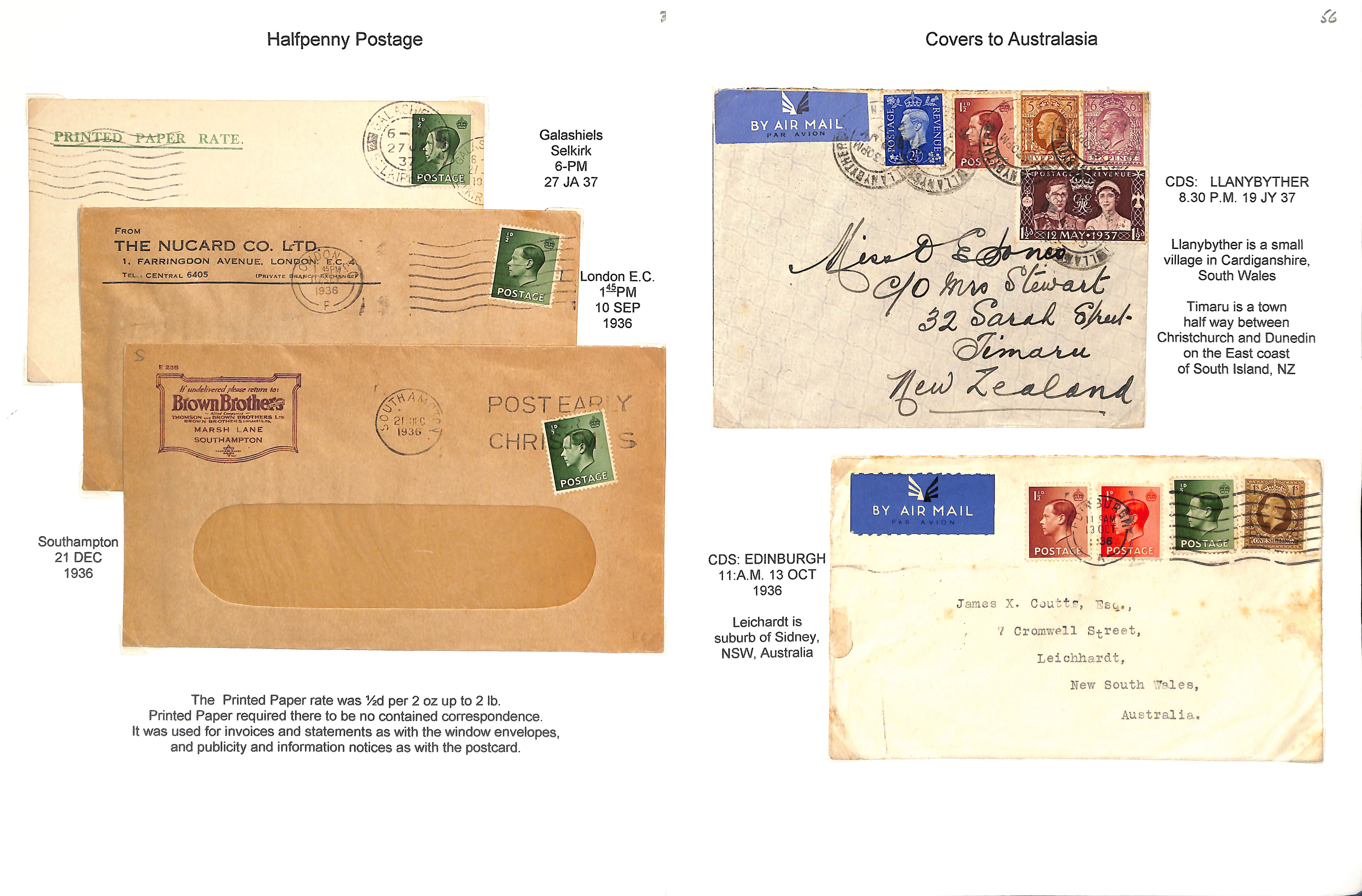 King Edward VIII. 1936-39 Covers and cards bearing KEVIII stamps including First Day Covers (some - Bild 10 aus 20