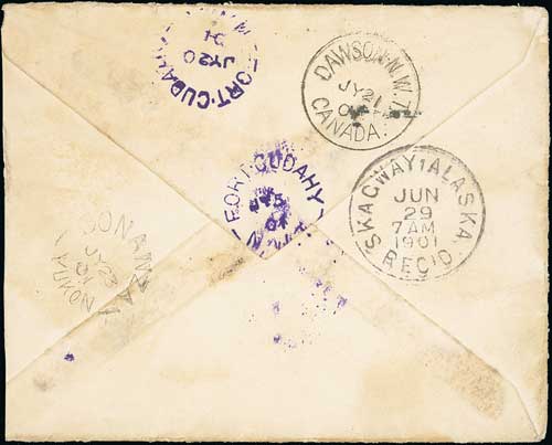 1901 (June 2) Cover from San Francisco to Bonanza P.O, Yukon Territory, franked 2c, backstamped "