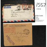 Netherlands - From New Zealand - Gravenhage cachet. 1954 (Mar. 10) Cover franked 1/9, enclosed