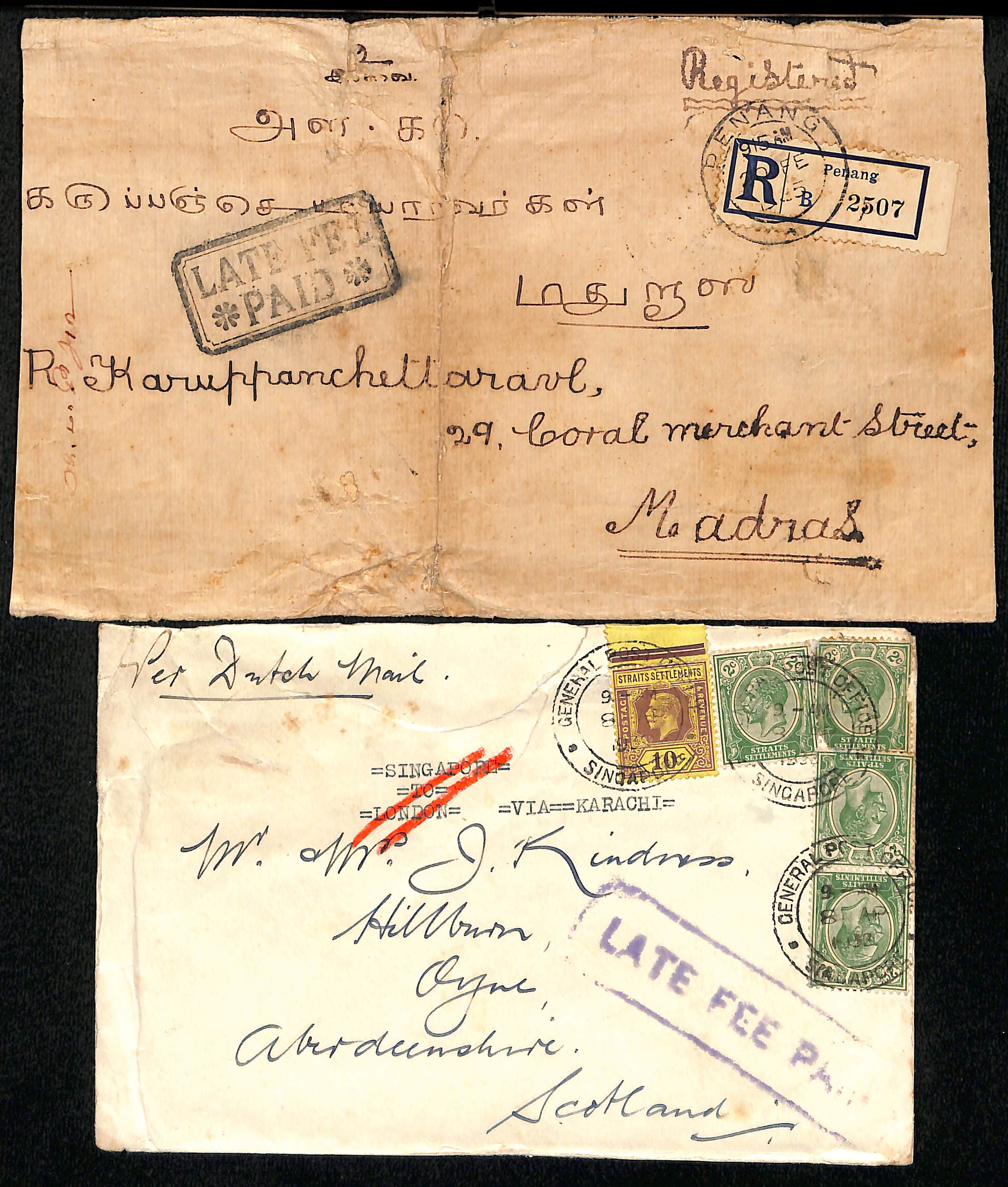 Late Fees. 1911-32 Covers all franked with a late fee, comprising 1911 and 1913 covers from - Image 2 of 2