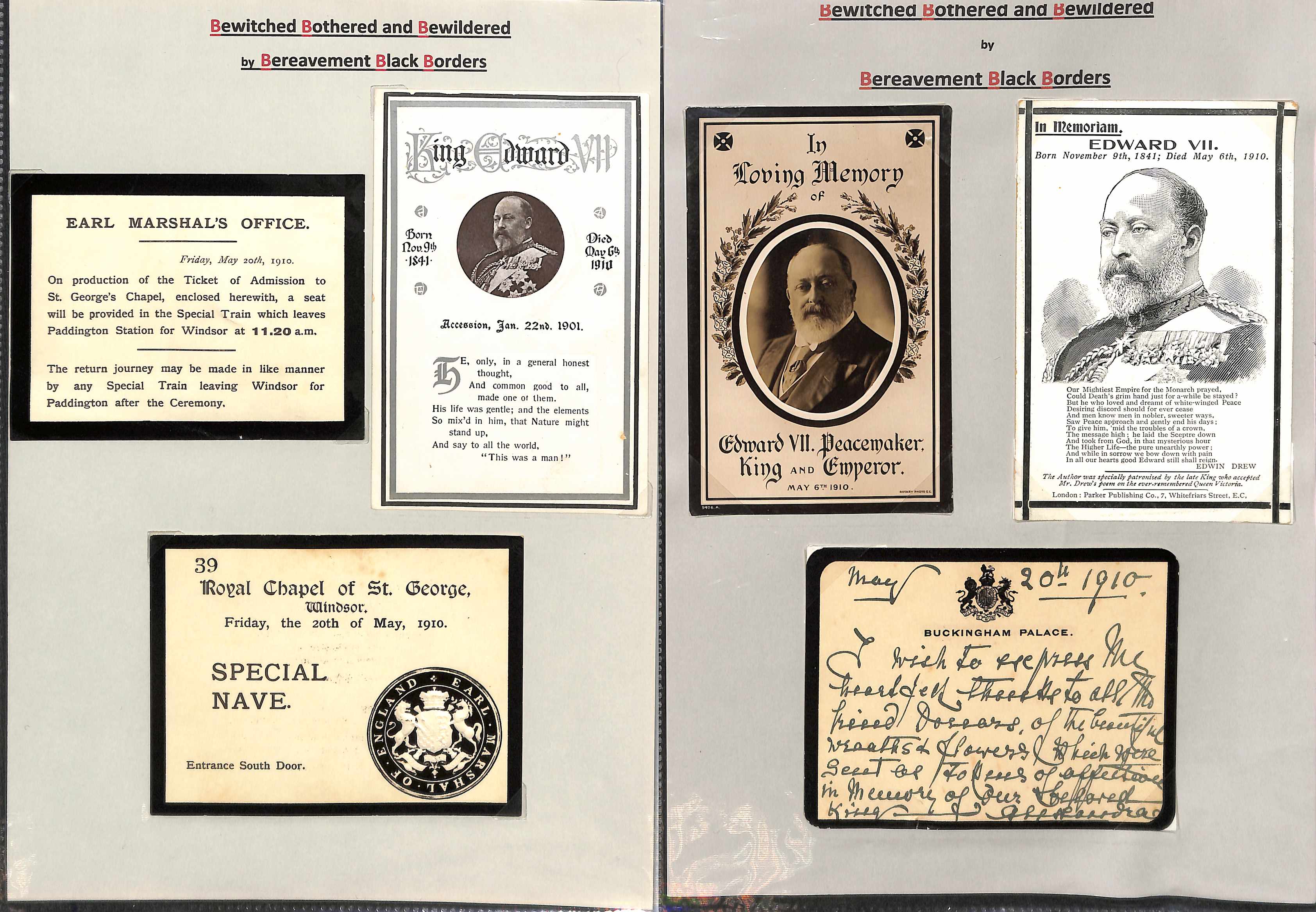 King Edward VII/Queen Alexandria. 1901-25 Mourning covers, letters, ephemera and picture postcards - Image 10 of 24