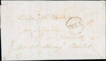 1787 (Mar 5) Entire letter from London to Bristol, written by John Armstrong but franked by Wm