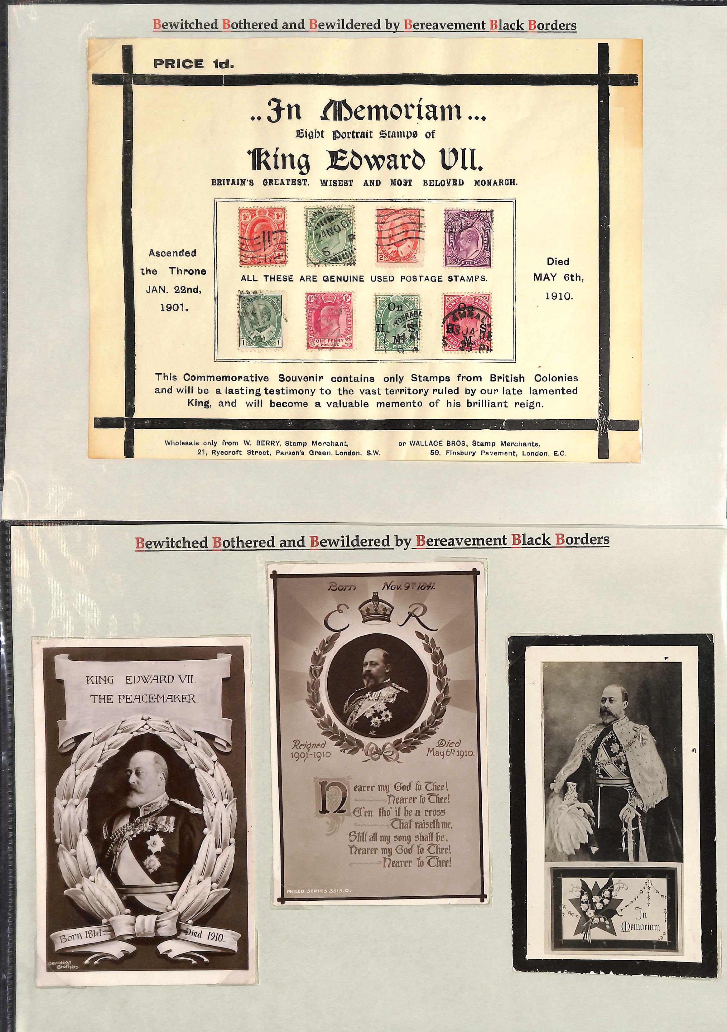 King Edward VII/Queen Alexandria. 1901-25 Mourning covers, letters, ephemera and picture postcards - Image 2 of 24