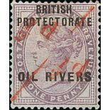 1893 (Sep) ½d on half 1d, Surcharge in red, unsevered pair, hinge remainder, otherwise very fine