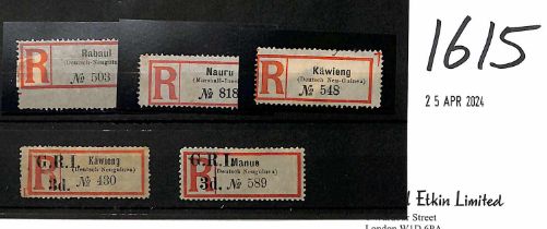 3d Surcharges on registration labels of Manus or Kawieng (serifed lettering), mint, minor faults.