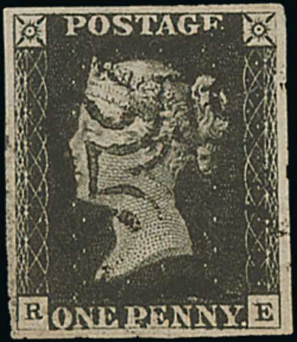 1840 1d Blacks comprising EF and RE plate 1b, EF plate 3, HC (corner crease) and OH plate 4, KC - Image 4 of 4