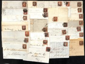 1841-54 Covers, entires and entire letters, also a few fronts and pieces, all bearing imperf 1d