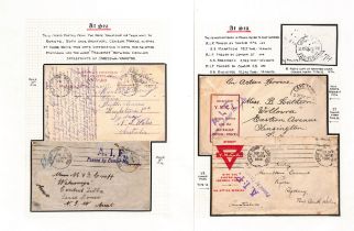 Transport Ships - South Africa/Sierra Leone. 1916-19 Covers and cards comprising 1918 stampless card