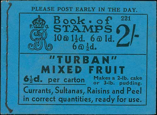 Booklets. 1930-35 KGV Booklets all with adverts for "Turban" dates or mixed fruit on the front or - Image 2 of 3