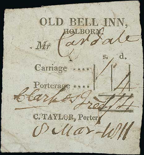 Coaching Receipts - London. c.1800-60 Printed receipts from London coaching inns for the carriage of - Image 2 of 6