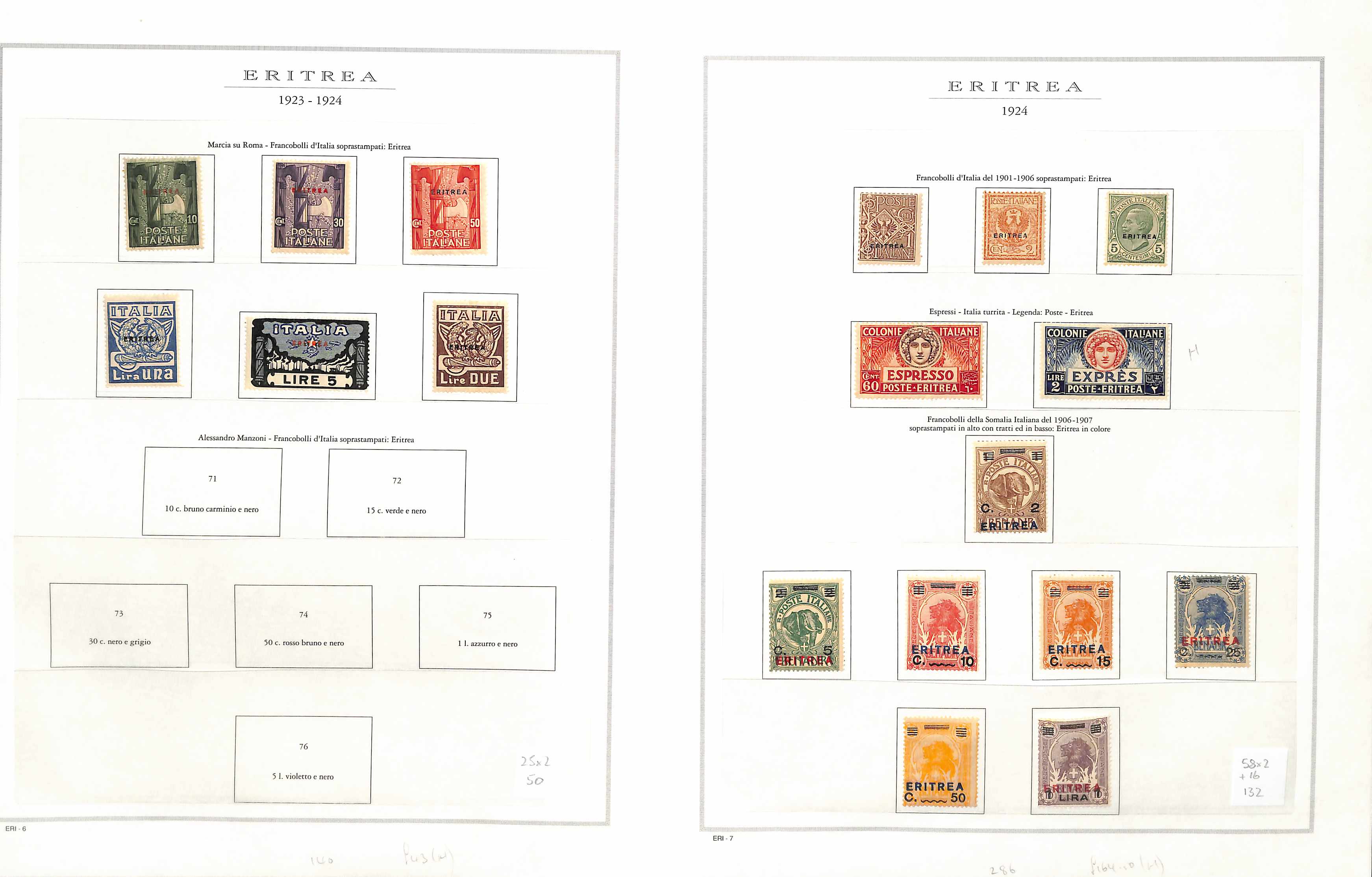 Italian Colonies. 1881-1935 Mint and used collection with issues for Eritrea including 1893 set - Image 3 of 19