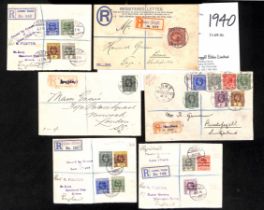 1915-16 Philatelic registered covers from Lome bearing Gold Coast stamps with Accra type 7