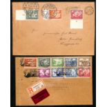 1933 Wagner Opera Welfare Fund, set of nine (20pf perf 14) used on a 1934 registered express cover