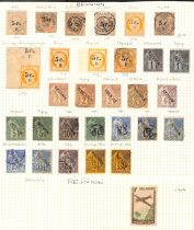 French Colonies. 1859-77 Used issues, collected for the cancellations, various lozenge and c.d.s