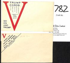 Unused Proofs of the type 1 envelope "Trump Cards" with Stephen Smith address on the flap (omitted