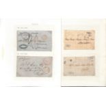 1822-56 Entire letters including oval "PACKET LETTER / MAURITIUS" datestamps in red or black, arc