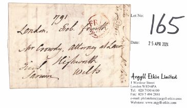 1791 (Feb 4) Entire letter from London to Highworth, signed "Free Sarum" by the Bishop of Salisbury,