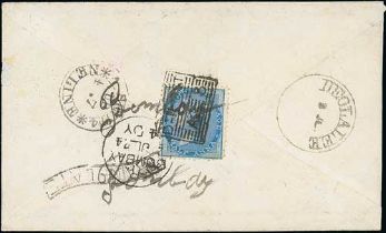 1874 (July 3) Cover from Deolalee to Bombay franked ½a, cancelled by rectangular boxed "D-POST /