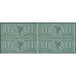 1891 £1 Green, NA-OB unmounted mint block of four, superb quality. With a photocopy of 1993 B.P.A