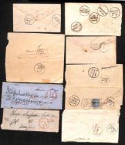 Bombay G.P.O. c.1860-80 Covers with unusual double ring "DIVISION / E" (2, one very faulty),