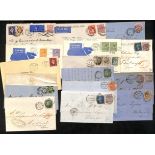 c.1830-1970 Covers and cards including an entire (side flaps removed) with fine green "BUENOS