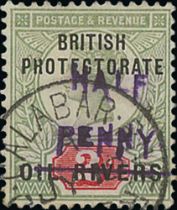 1893 (Dec) ½d on 2d, Type 9 surcharge in violet, fine used with Old Calabar River c.d.s, Stolow