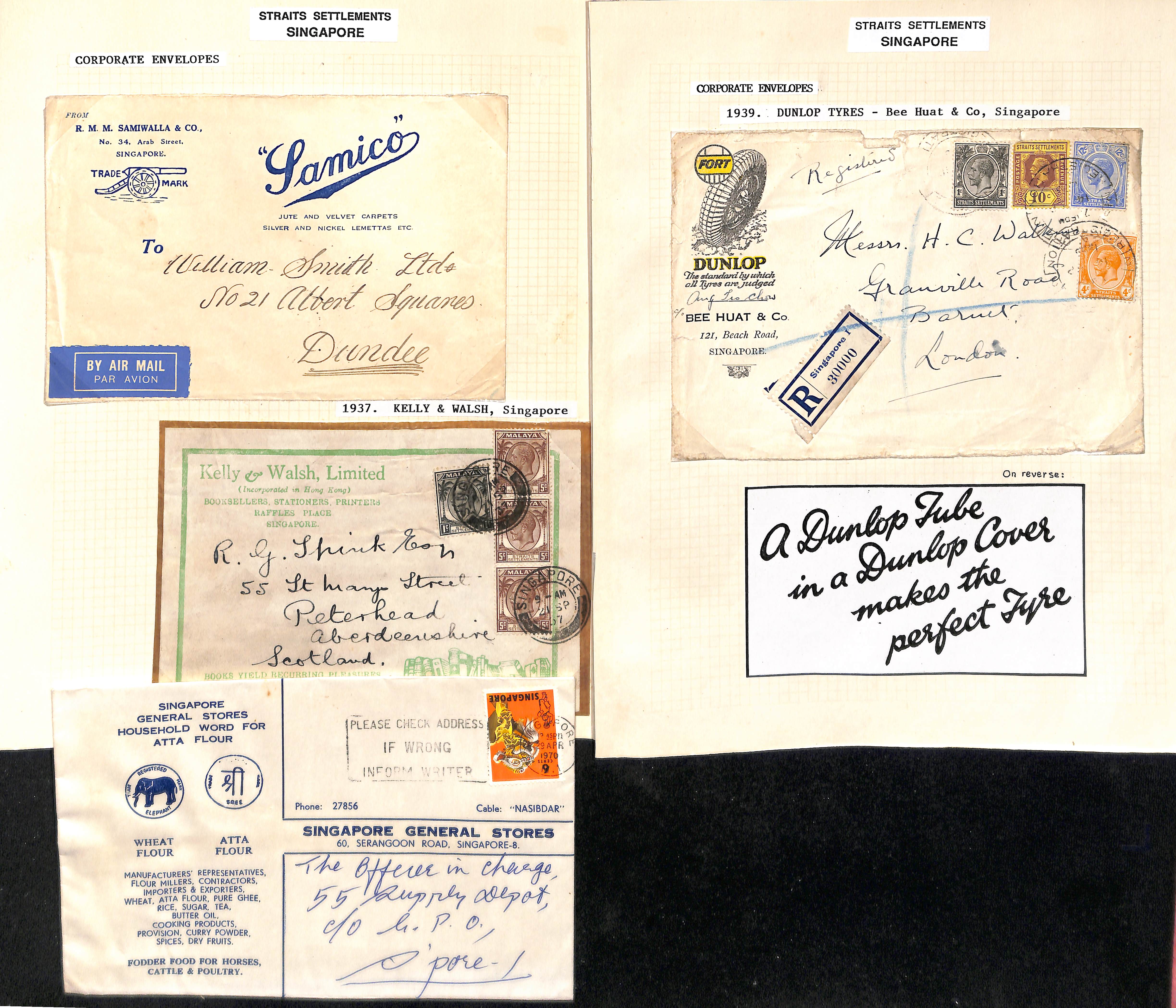 Advertising Covers. 1903-70 Printed envelopes from various Singapore companies and commercial - Image 8 of 14