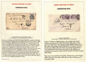 1882-91 Covers (4) and cards (2) all with violet boxed "VALUE OF STAMPS / DEFICIENCY" handstamps
