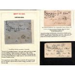 Egypt. 1860-71 Stampless covers to Bombay with "CAIRO" British Post Office c.d.s and "SUEZ"