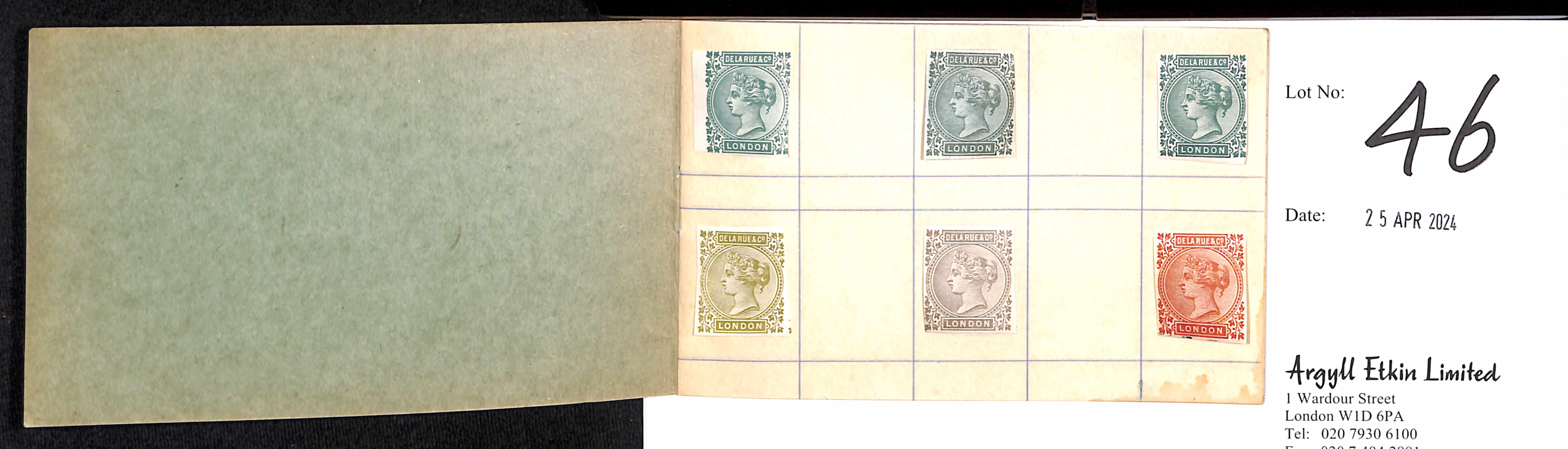 c.1870 Imperforate De La Rue QV Head dummy stamps all in differing colours (11), also imperforate