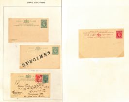 1903-10 KEVII Postcards, including overprints on Labuan cards comprising 3c on 4c card, 1c + 1c