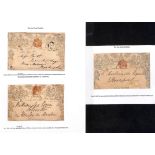 1840-41 1d Envelopes, stereo A154 used from Coventry to Henley in Arden with boxed "No. 1", and