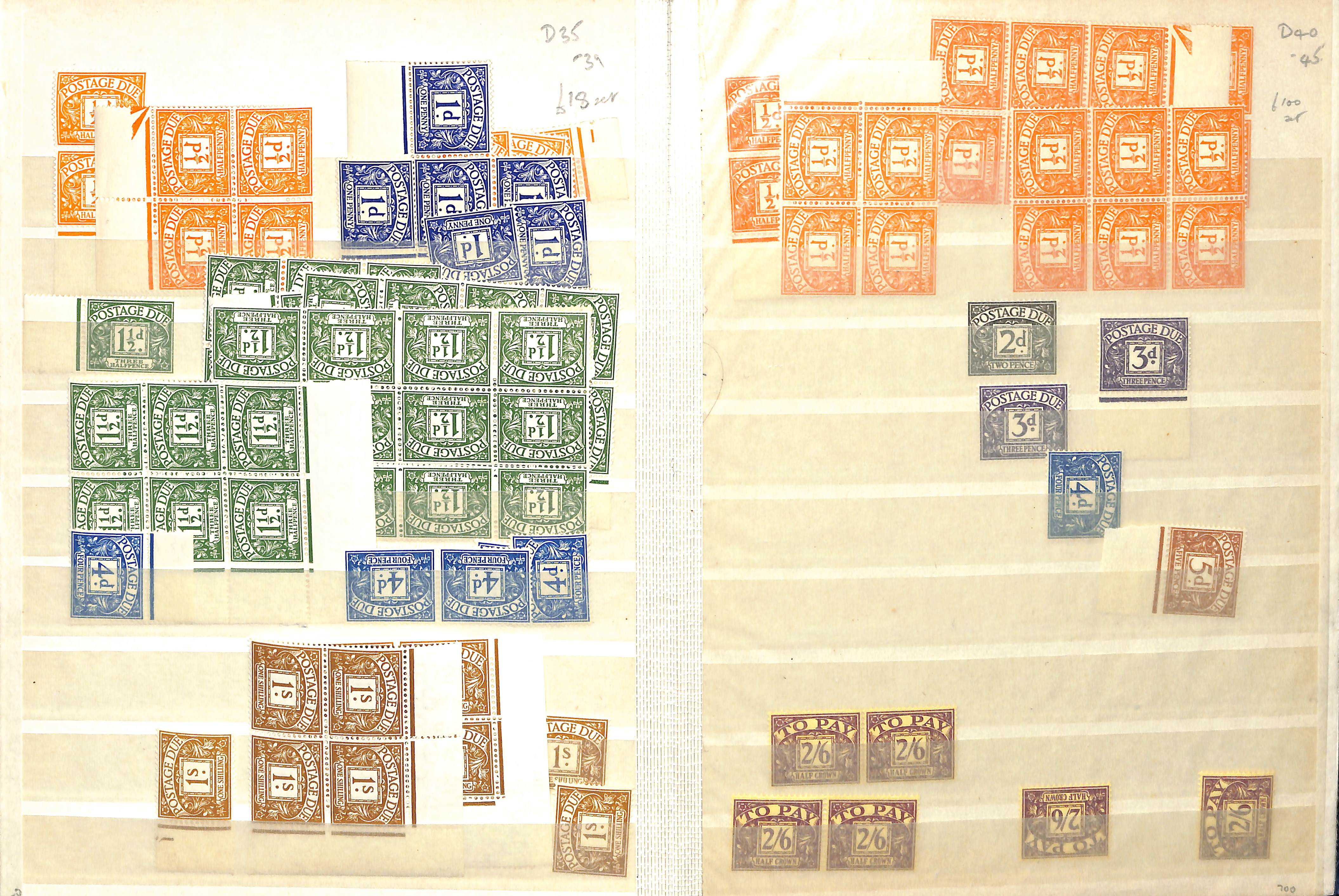 1914-69 Unmounted mint postage dues in a stockbook with many Controls, some watermark varieties, - Image 5 of 9