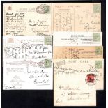 1904-09 Picture postcards (7) and a cover posted in advance for Christmas day delivery, the 1906