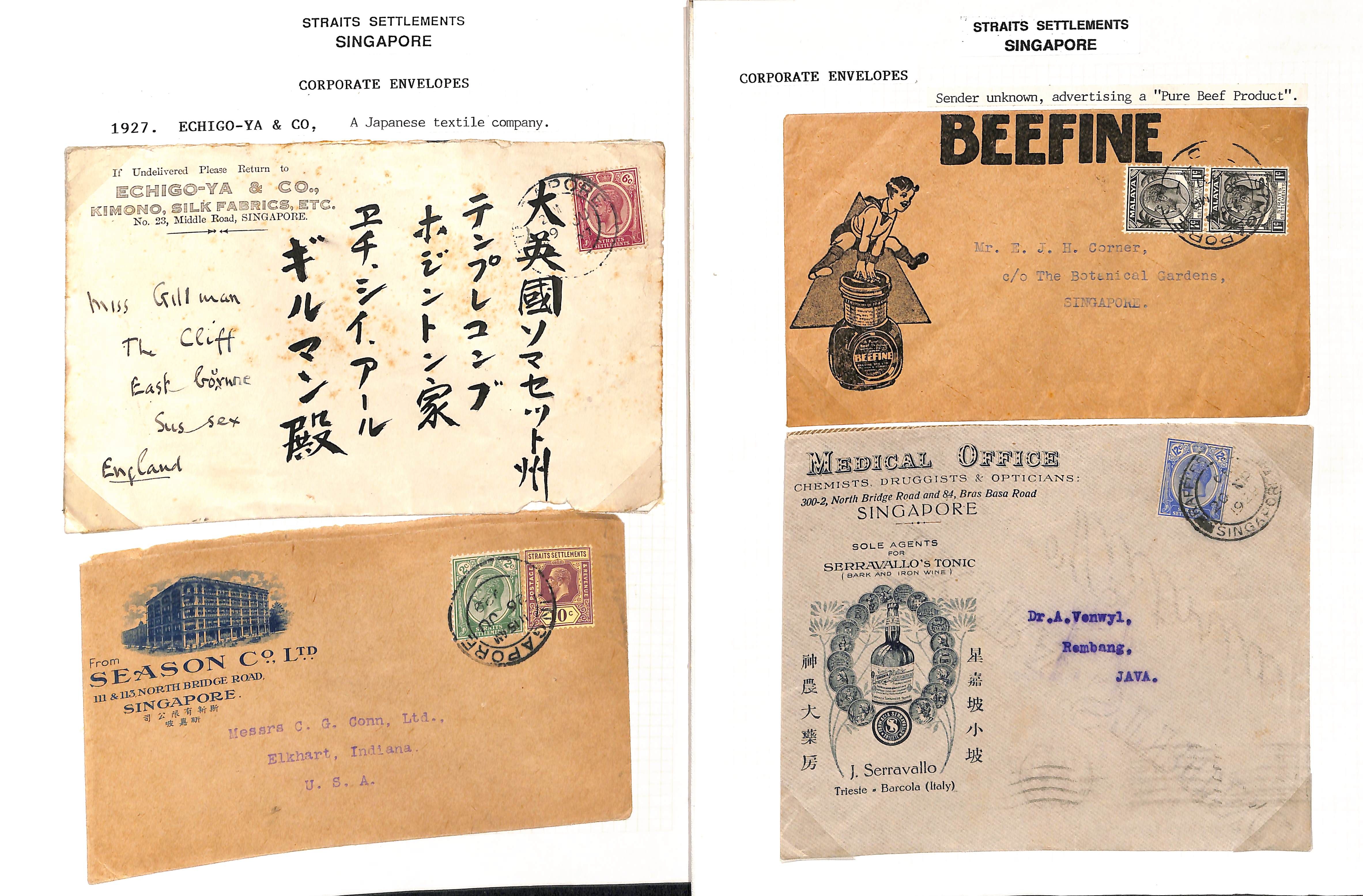 Advertising Covers. 1903-70 Printed envelopes from various Singapore companies and commercial - Image 5 of 14