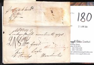 1798 (Mar 19) Entire from London to Leigh endorsed "above 1oz" and charged 2/9, handstamped "Above
