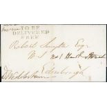 Edinburgh. 1829 (Jan 25) Entire posted within Edinburgh, signed by Sir David Weddesburn, Secretary