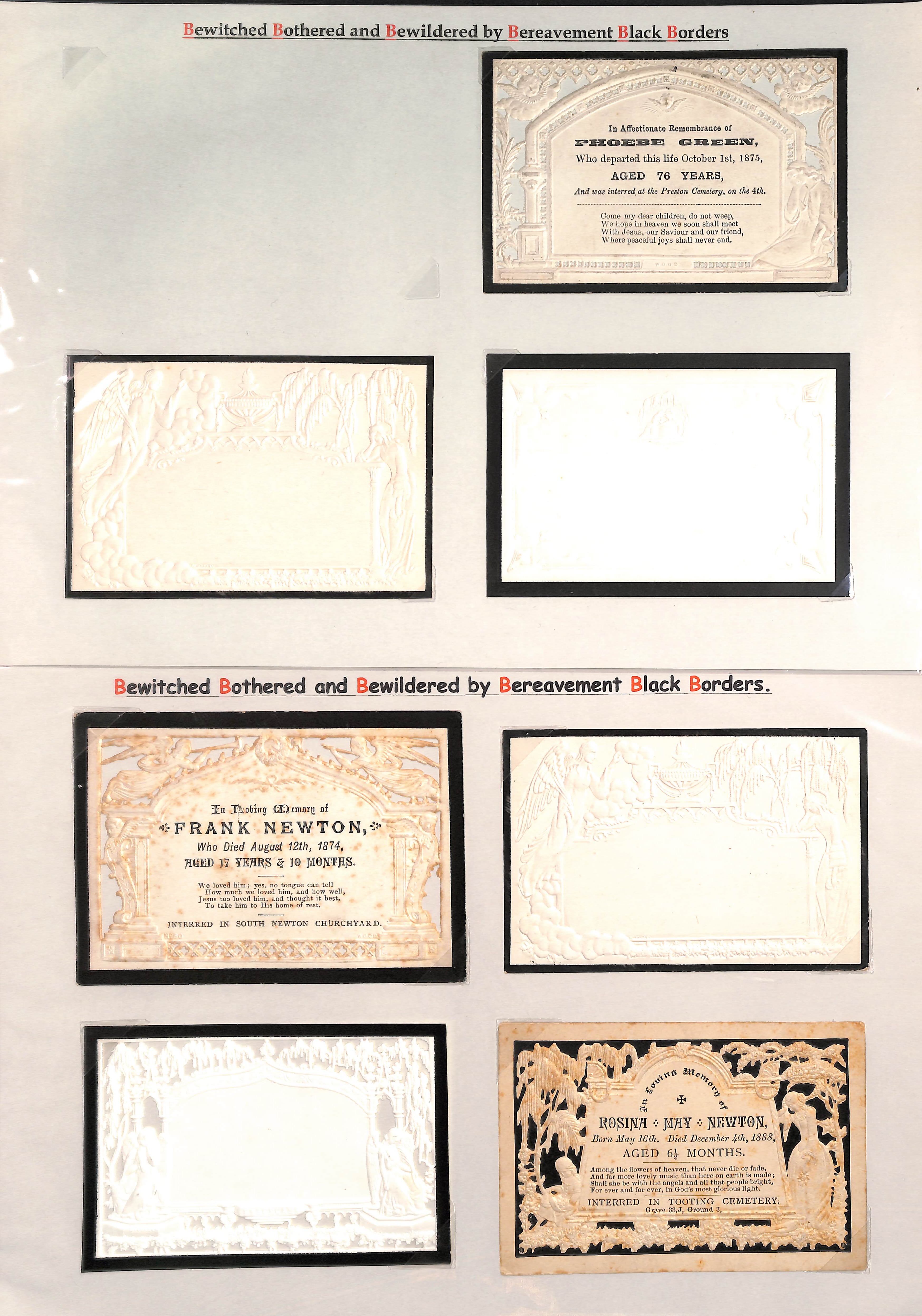 QV-QEII In Memoriam cards (480+) and other mourning related ephemera, some postally used. (730+). - Image 11 of 13