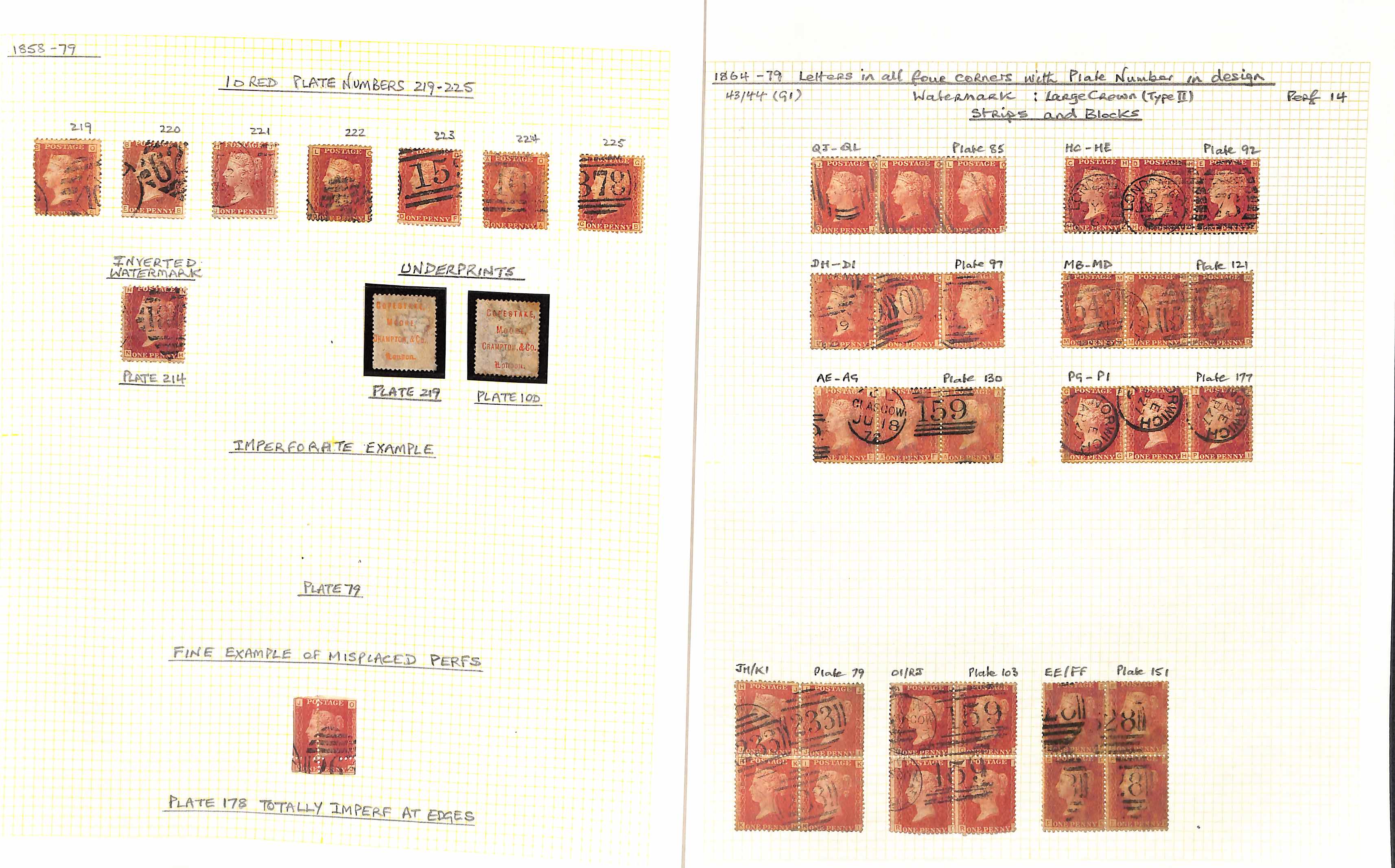 1841-79 Line Engraved issues, the used collection written up on pages including 1841 2d (62, five - Image 18 of 24