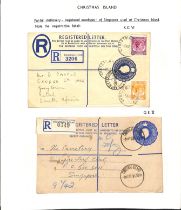 1952-57 20c Size G registration envelopes, the first a KGVI envelope franked KGVI 2c + 20c to