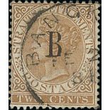 1882-85 Bangkok B overprints, mint and used selection, both genuine overprints and forgeries, on