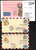 1929 (Apr 7) Covers from Karachi to USA, carried on the first Imperial Airways Karachi to London